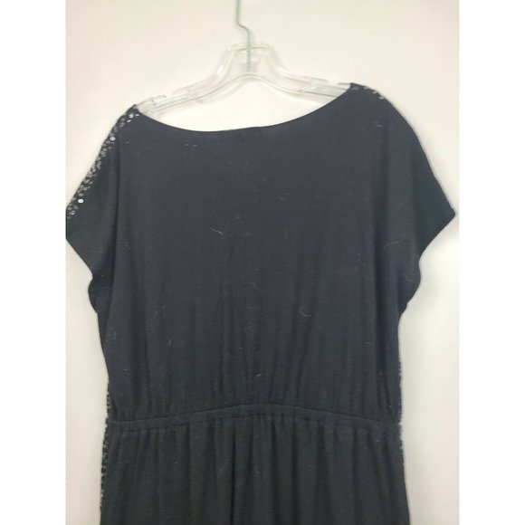 Lane Bryant Womens Black Sequin Front Cowl Neck Cap Sleeve Dress Plus Size 14/16 - Picture 4 of 6